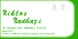 miklos nadhazi business card