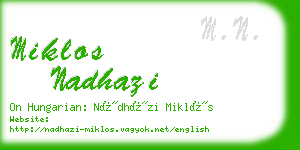 miklos nadhazi business card